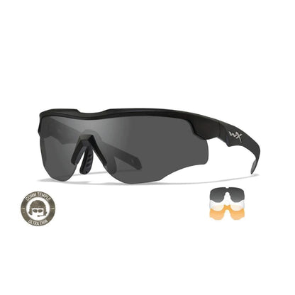 WILEY X Schutzbrille Rogue Comm Black - Smoke Grey + Clear + Light Rus